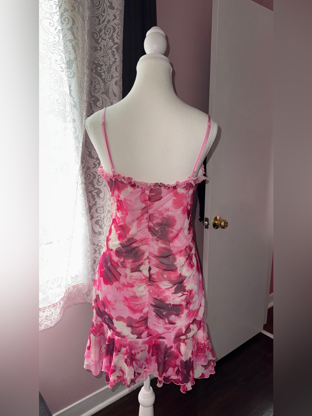 Ardene Pink Ruffled Mini Dress - Picture 2 of 2
